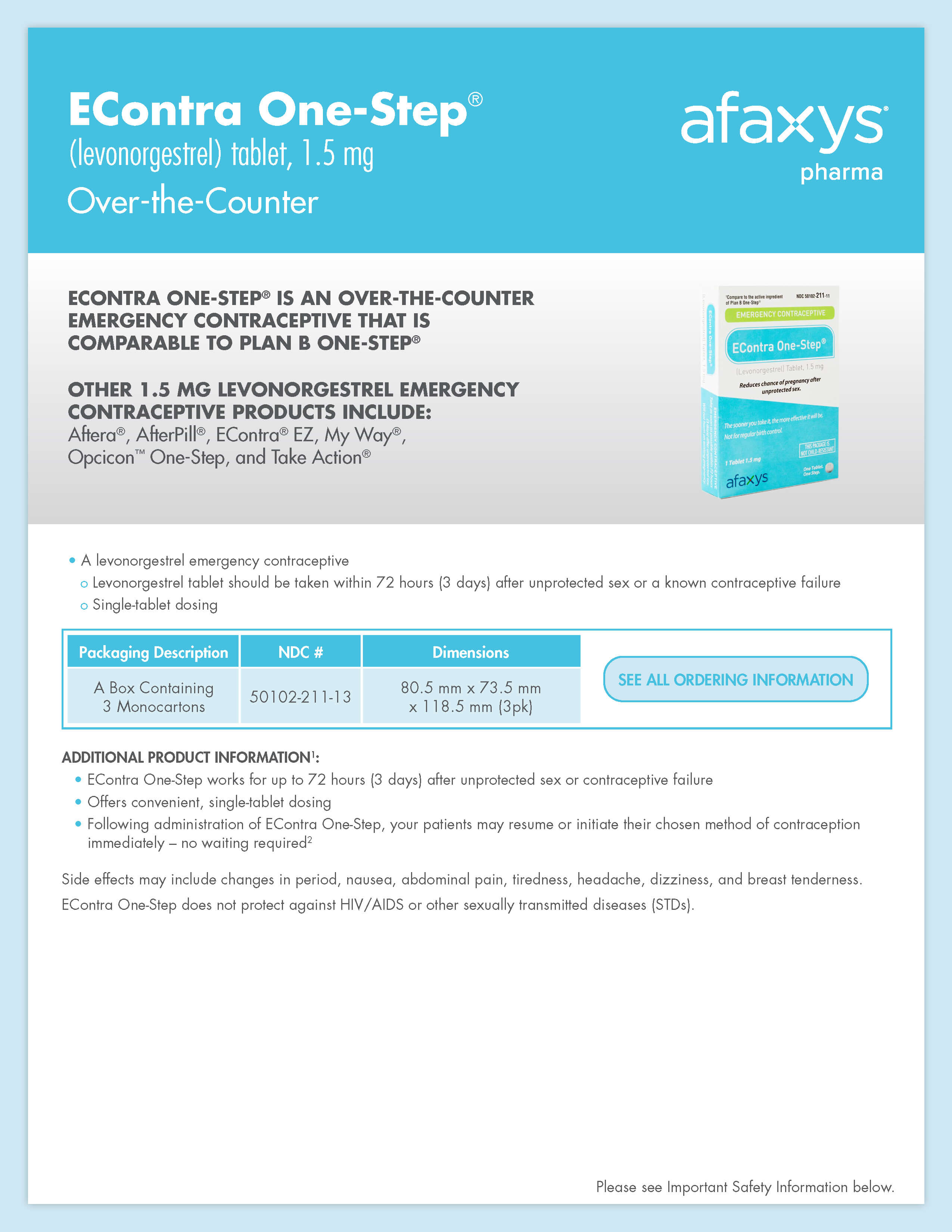 Thumbnail of EContra Product Information Sheet
